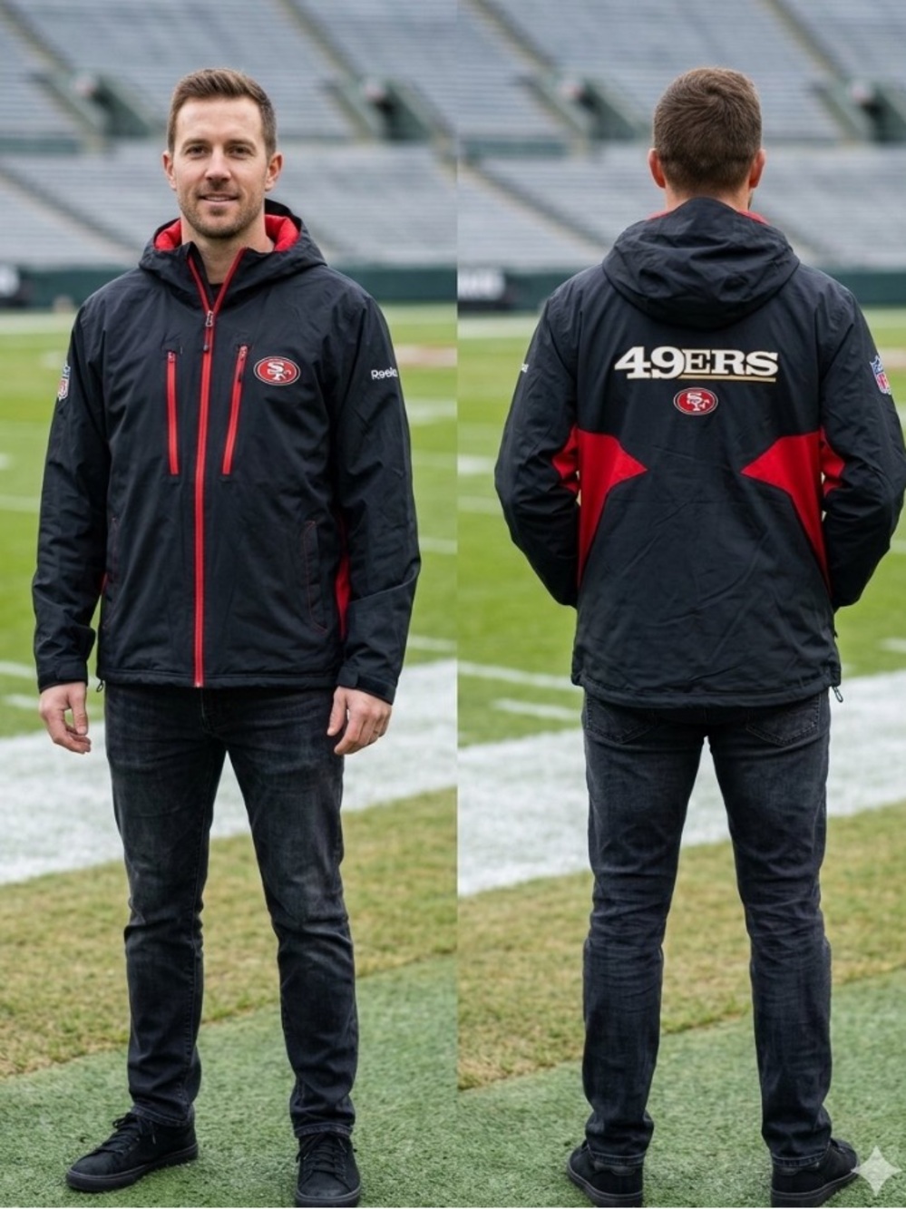 Vintage Reebok NFL On-Field
49ers Sideline Softshell Jacket Men's
XL - Pristine